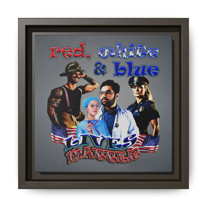 rw&b lives matter - framed canvas art (grey-light grey)