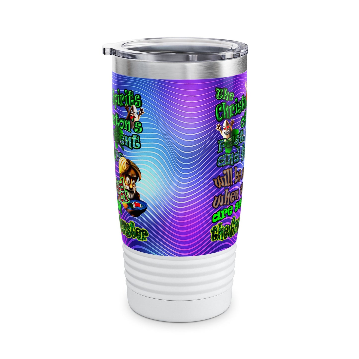 christmas spirits of boston - Ringneck Tumbler, 20oz (purple wave)