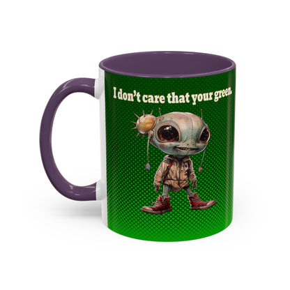 I don't care that your grey - Accent Mug (logo green)
