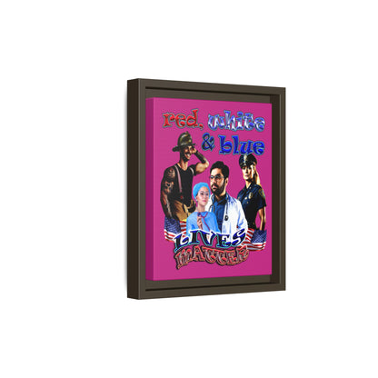 rw&b lives matter - framed canvas art (pink)