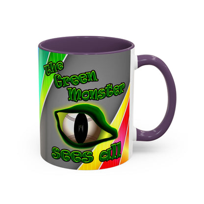green monster - Accent Mug (rainbow split)