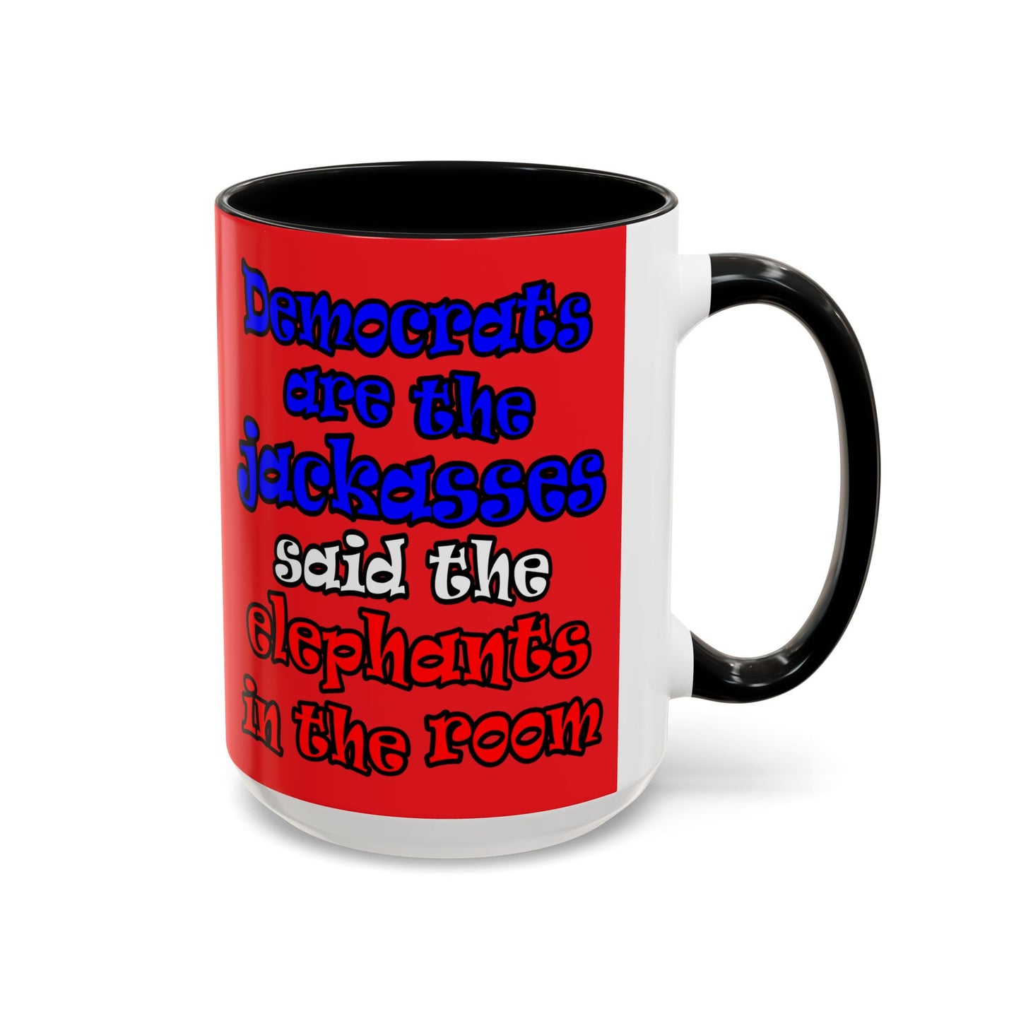 donkeys and elephants - Accent Mug (red)