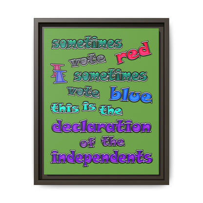 declaration of the independents - framed canvas art (green)
