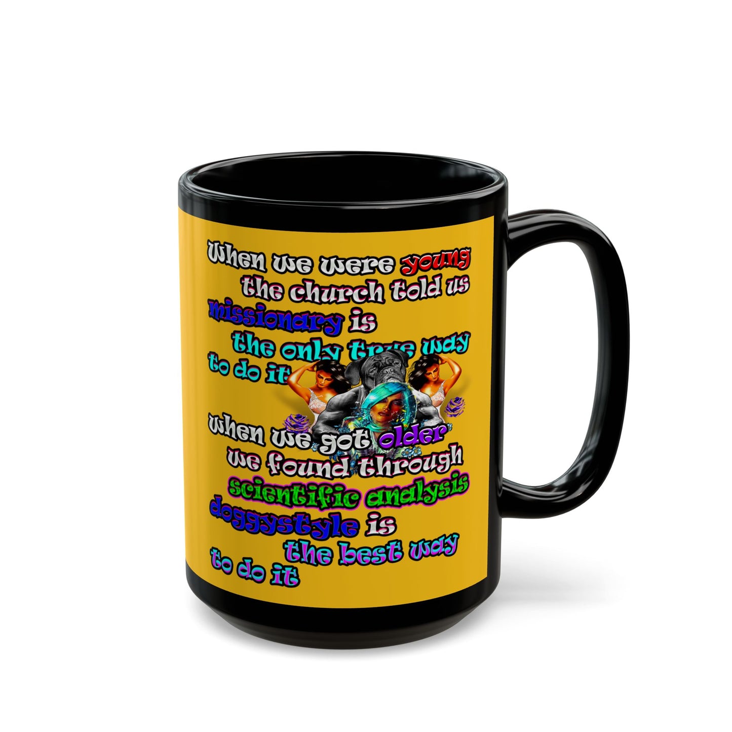 doggystyle - Black Mug (yellow)