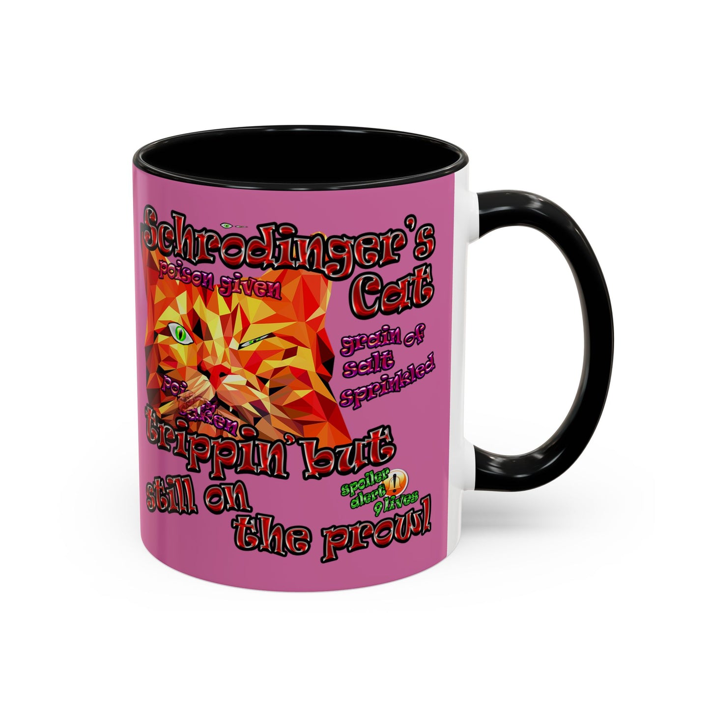 schrodinger's cat - Accent Mug (light pink)