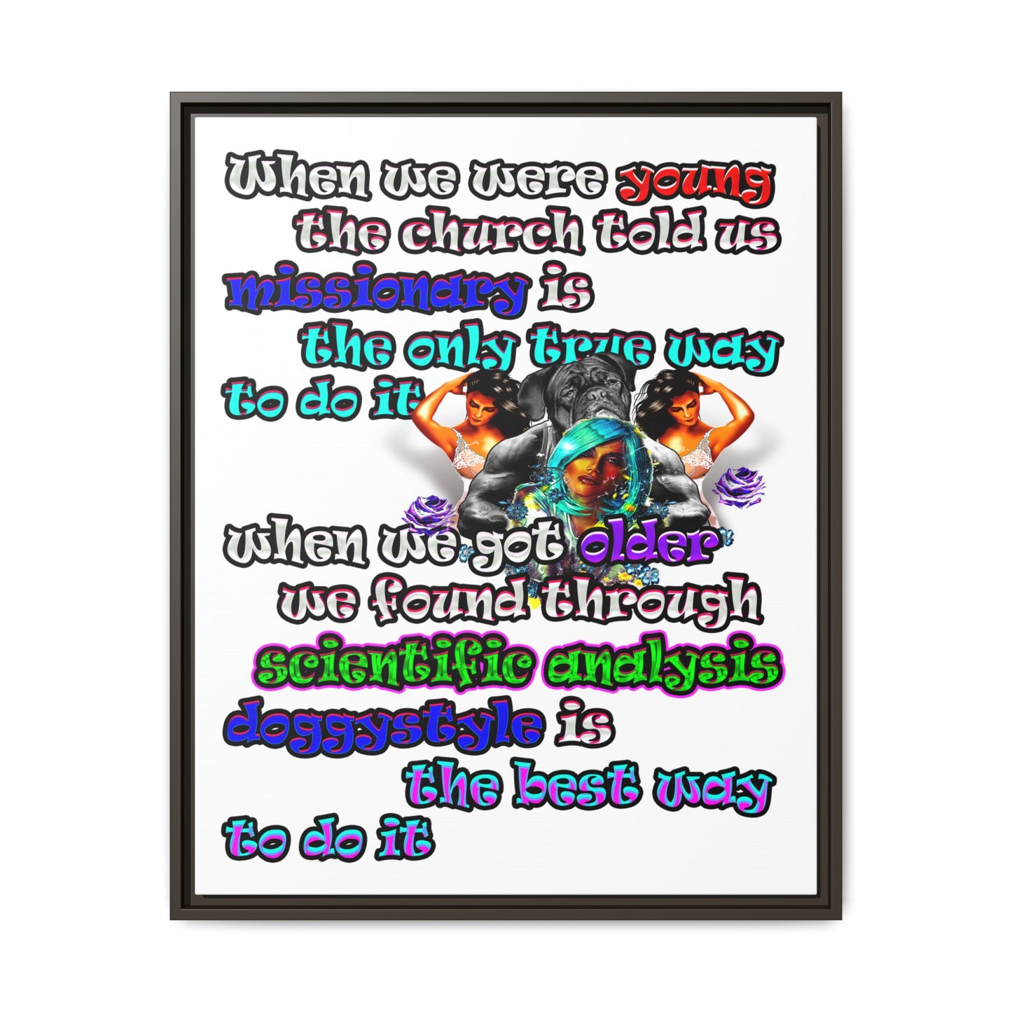 doggystyle - framed canvas art (white)