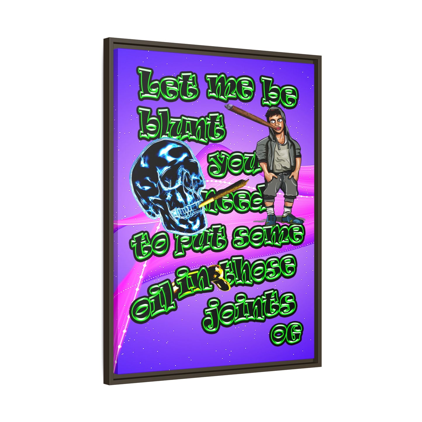 og - framed canvas art (purple-pink wave)
