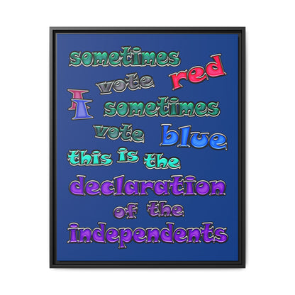 declaration of the independents - framed canvas art (dark blue)
