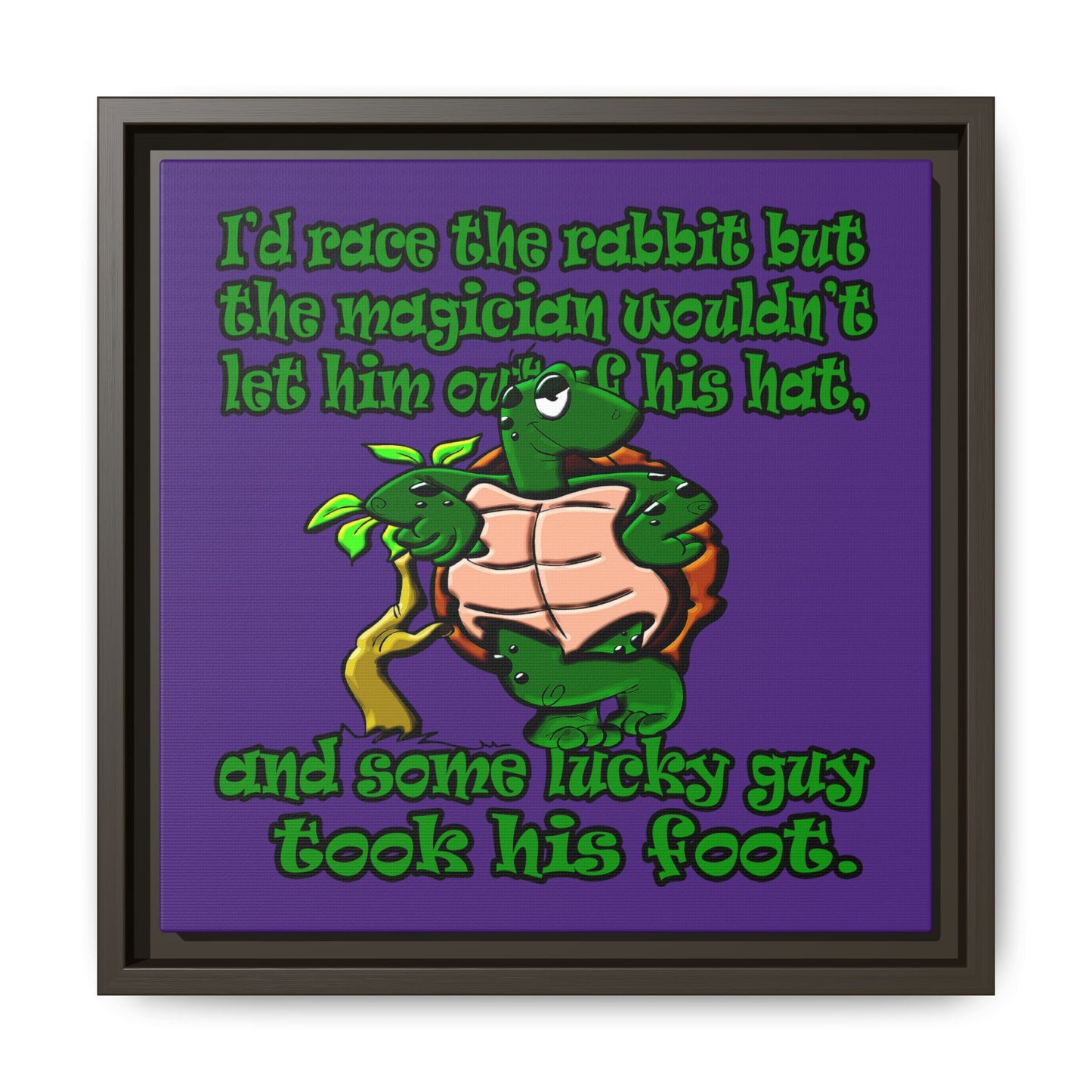 turtle race - framed canvas art (purple)