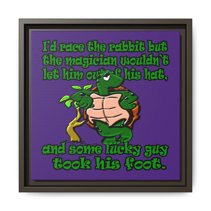 turtle race - framed canvas art (purple)