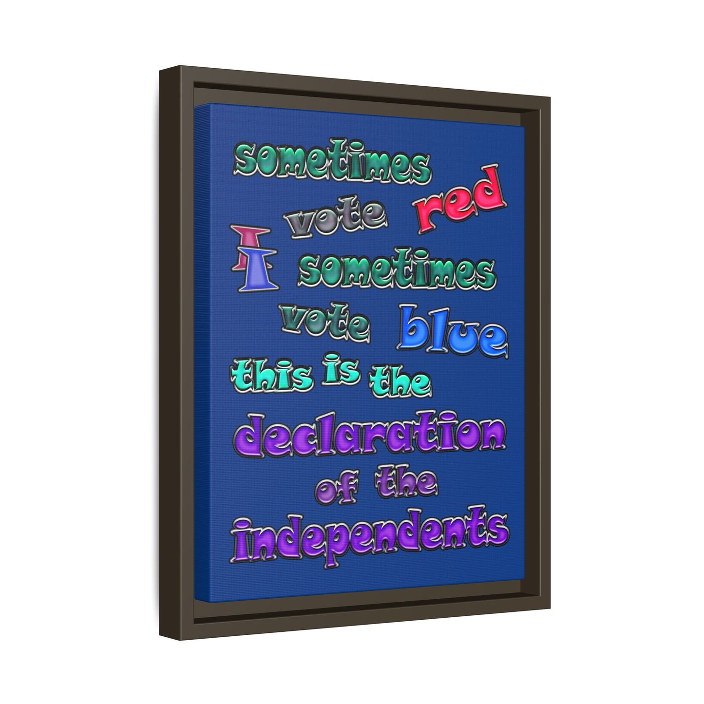 declaration of the independents - framed canvas art (dark blue)