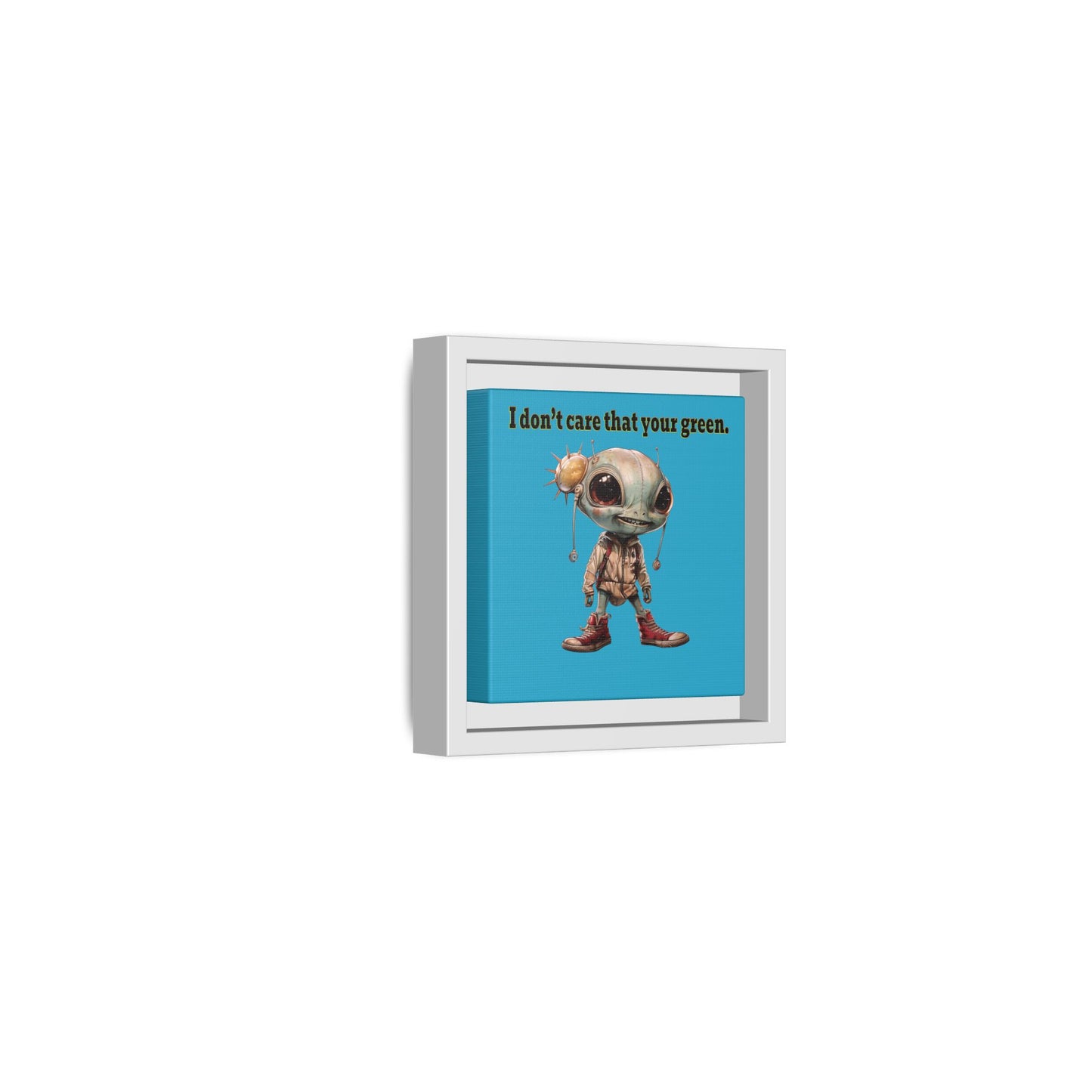 I don't care that your green - framed canvas art (turquoise)