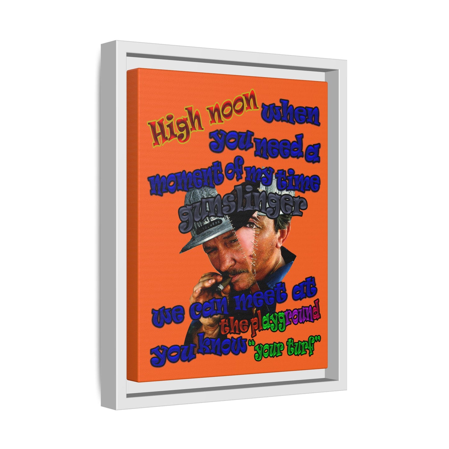 high noon - framed canvas art (orange)