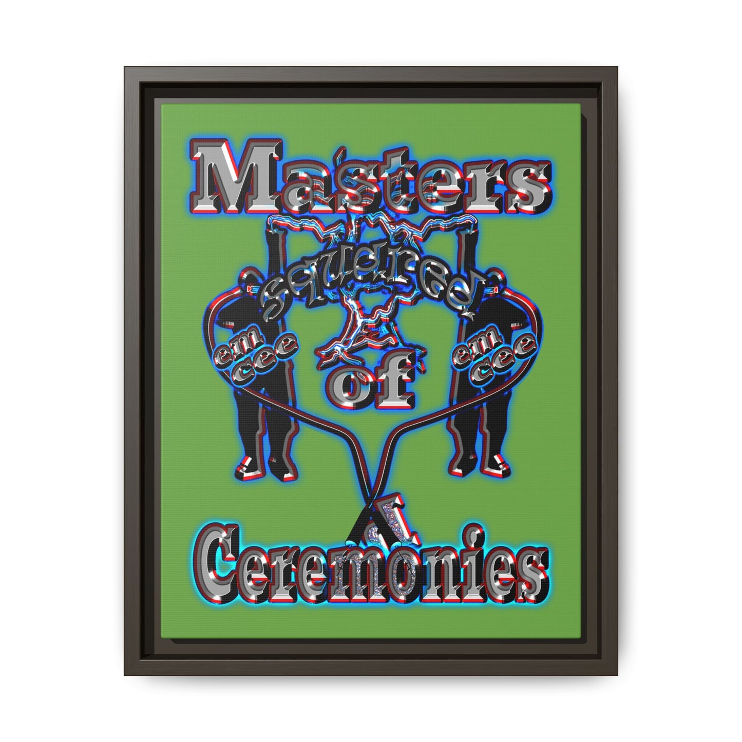 em cee squared - framed canvas art (green)