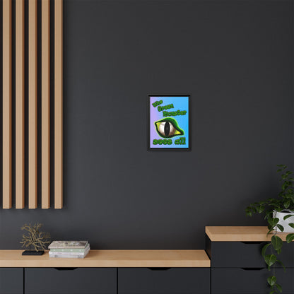 green monster - framed canvas art (light blue-purple wave)