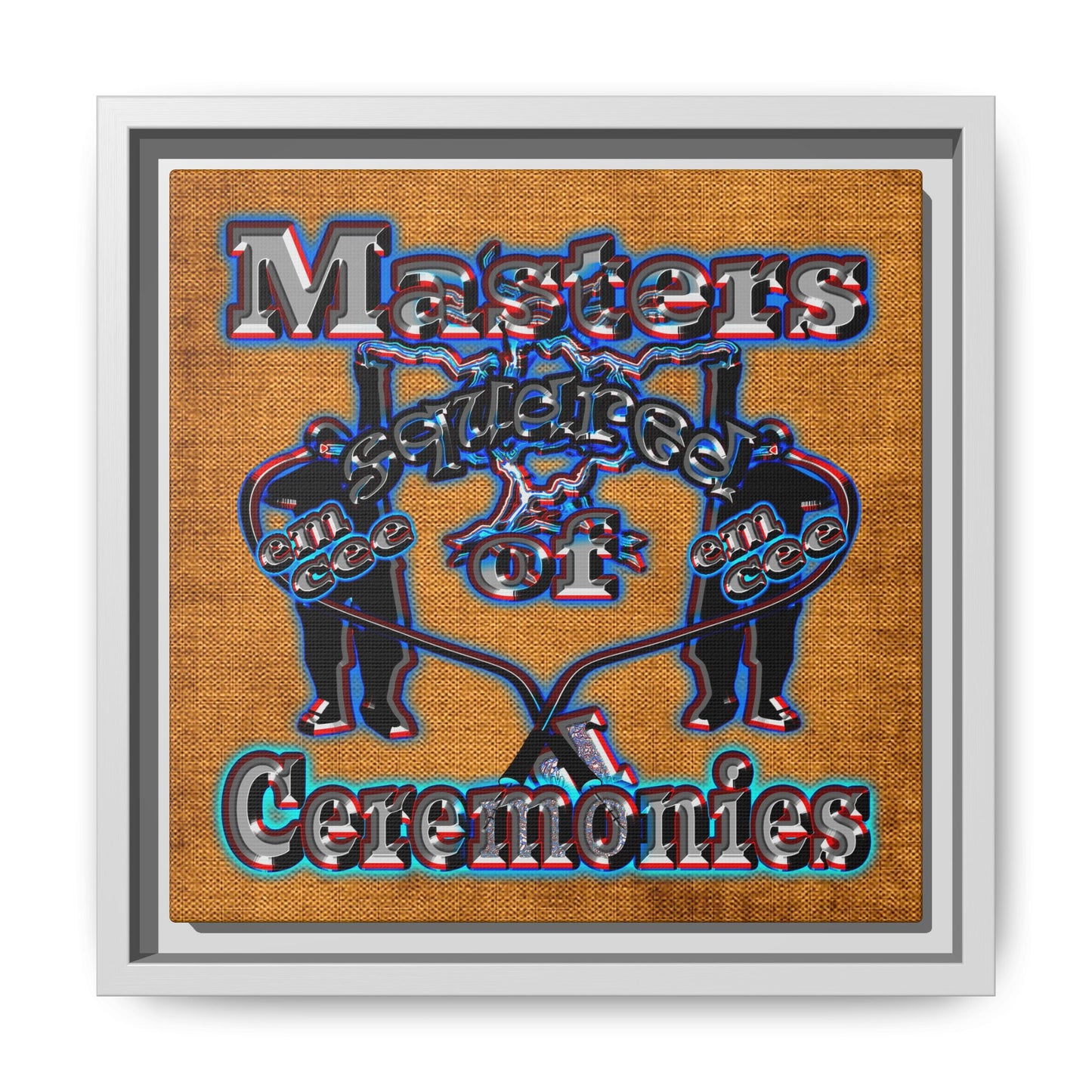 em cee squared - framed canvas art (brown papyrus)