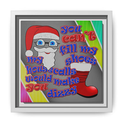 santa's shoes - framed canvas art (rainbow split)