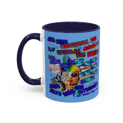 drop the beat - Accent Mug (light blue)