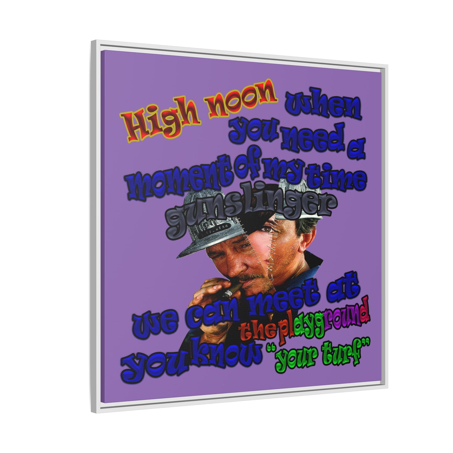 high noon - framed canvas art (light purple)
