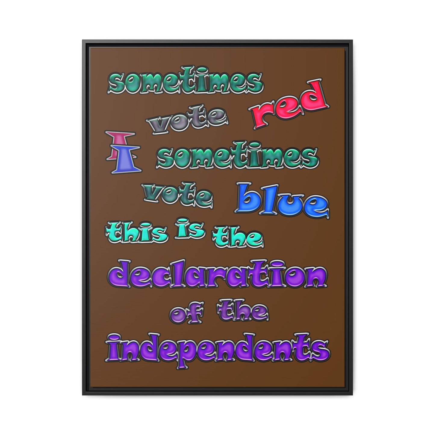 declaration of the independents - framed canvas art (brown)