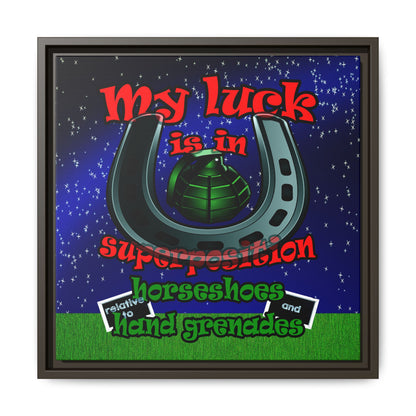 my luck - framed canvas art ('snoops' background)