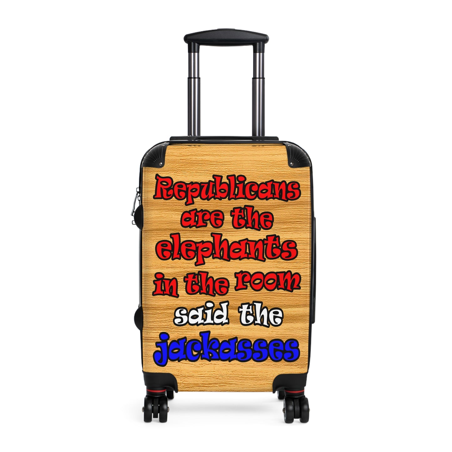 donkeys and elephants - Suitcase (butterscotch wood finish)