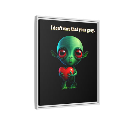 I don't care that your grey - framed canvas art (black)