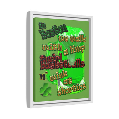 celtics logo - framed canvas art (green)
