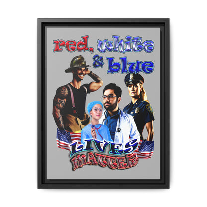 rw&b lives matter - framed canvas art (light grey)