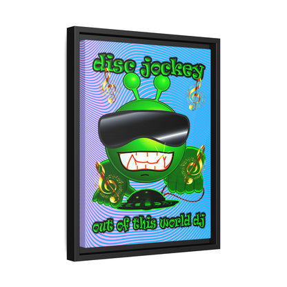 disc jockey - framed canvas art (light blue-purple wave)