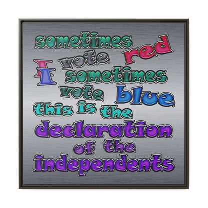 declaration of the independents - framed canvas art (brushed nickel)