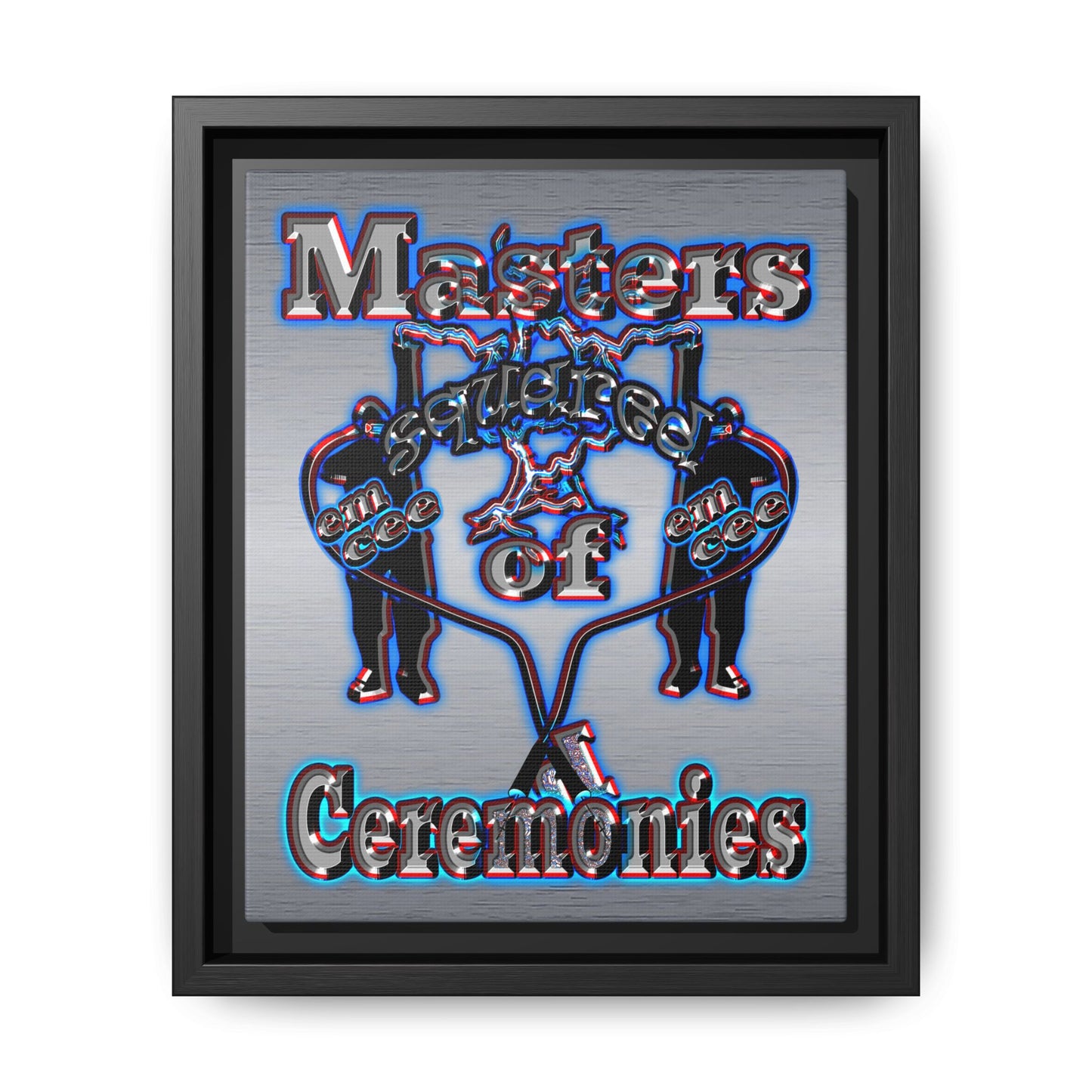 em cee squared - framed canvas art (brushed nickel)