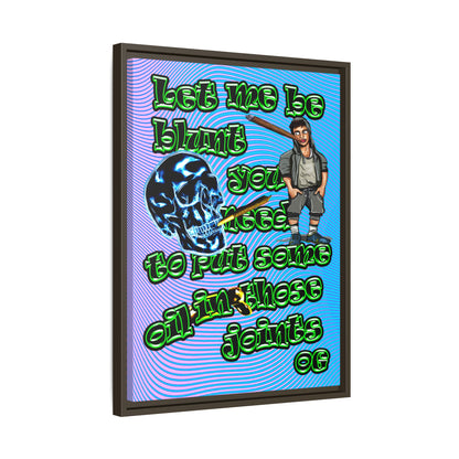 og - framed canvas art (light blue-purple wave)