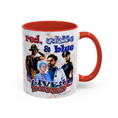 rw&b lives matter - Accent Mug (white marble)