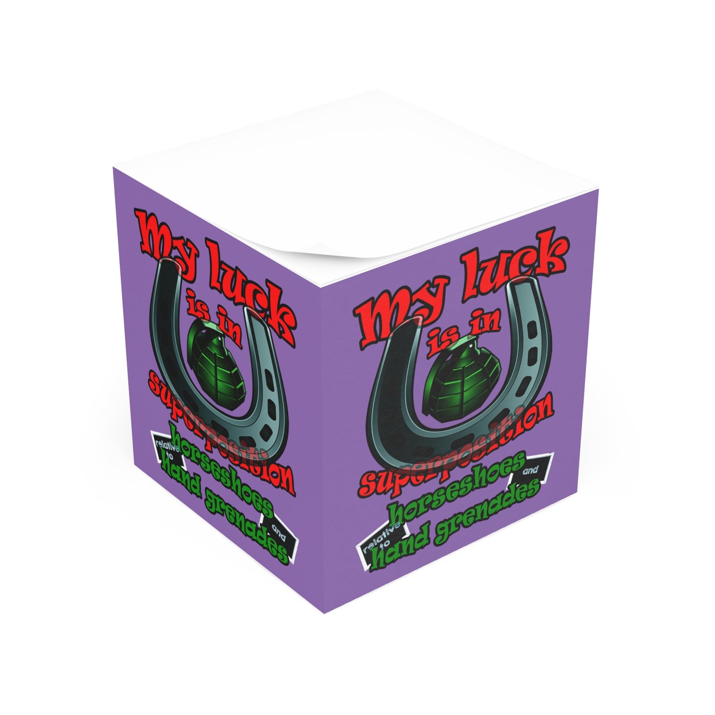 my luck - note cube (light purple)
