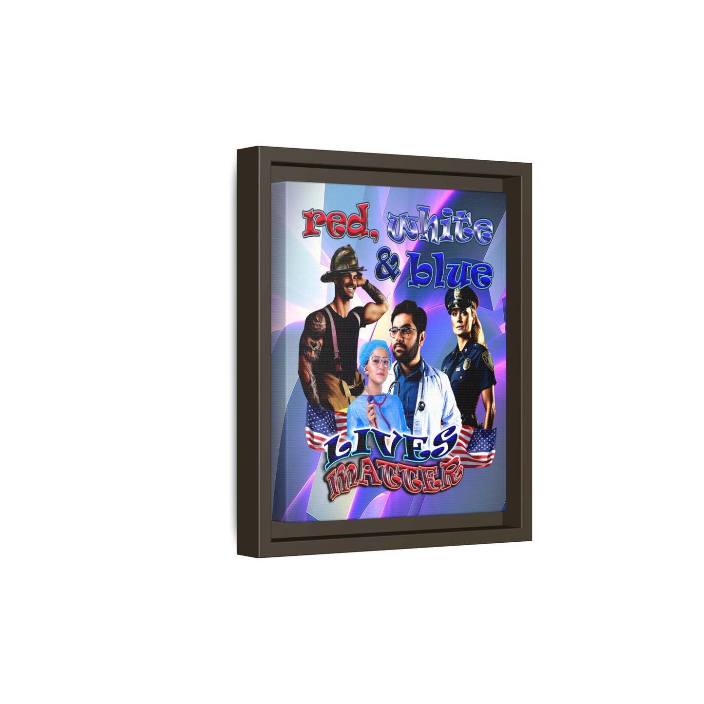 rw&b lives matter - framed canvas art (grey-pink wave)