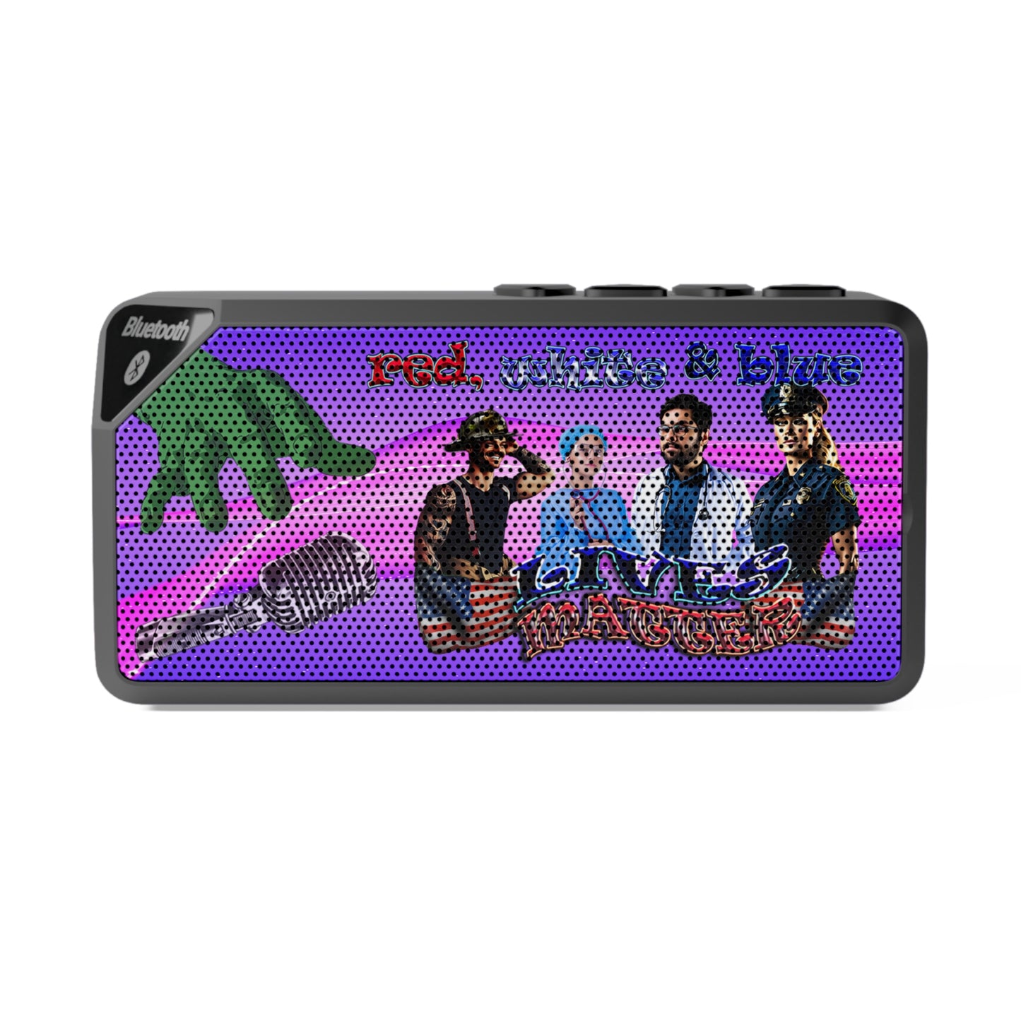 rw&b lives matter - Jabba Bluetooth Speaker (purple-pink wave)