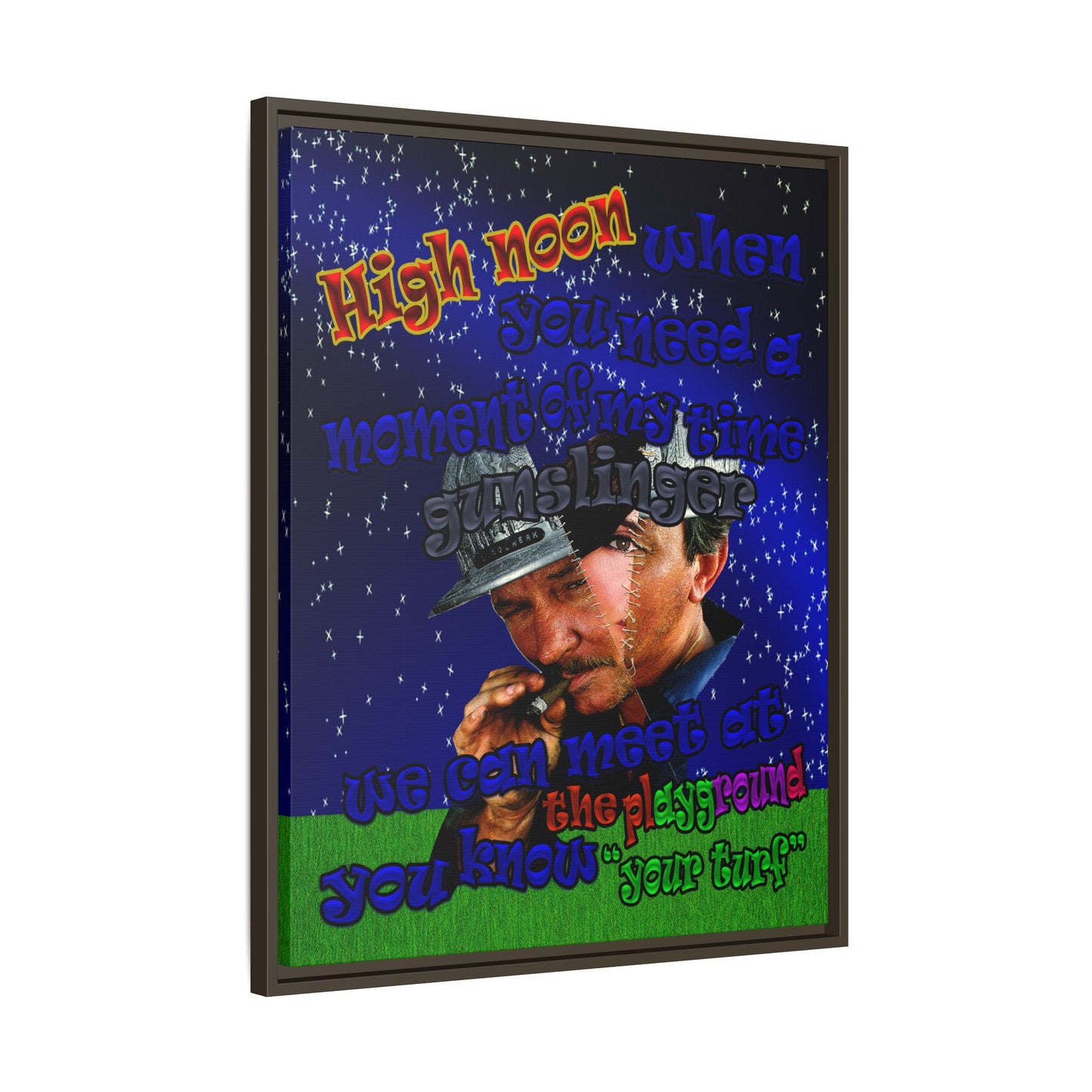 high noon - framed canvas art ('snoops' background)