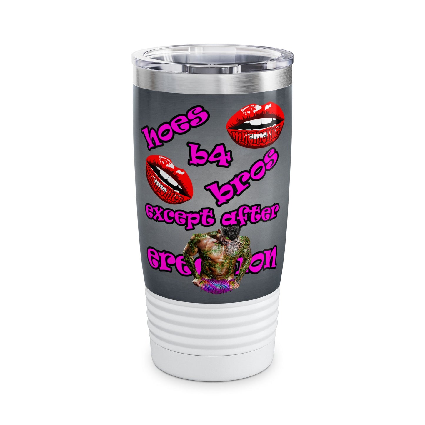 hoes b4 bros - Ringneck Tumbler, 20oz (grey-light grey)