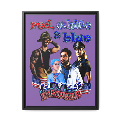 rw&b lives matter - framed canvas art (light purple)
