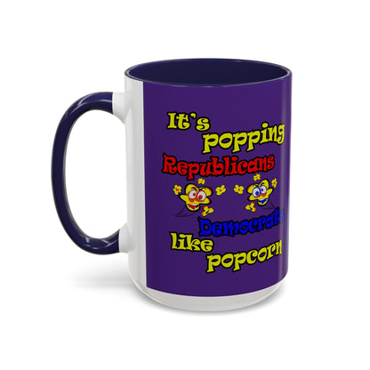 popping like popcorn - Accent Mug (purple)