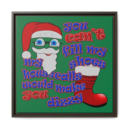 santa's shoes - framed canvas art (dark green)
