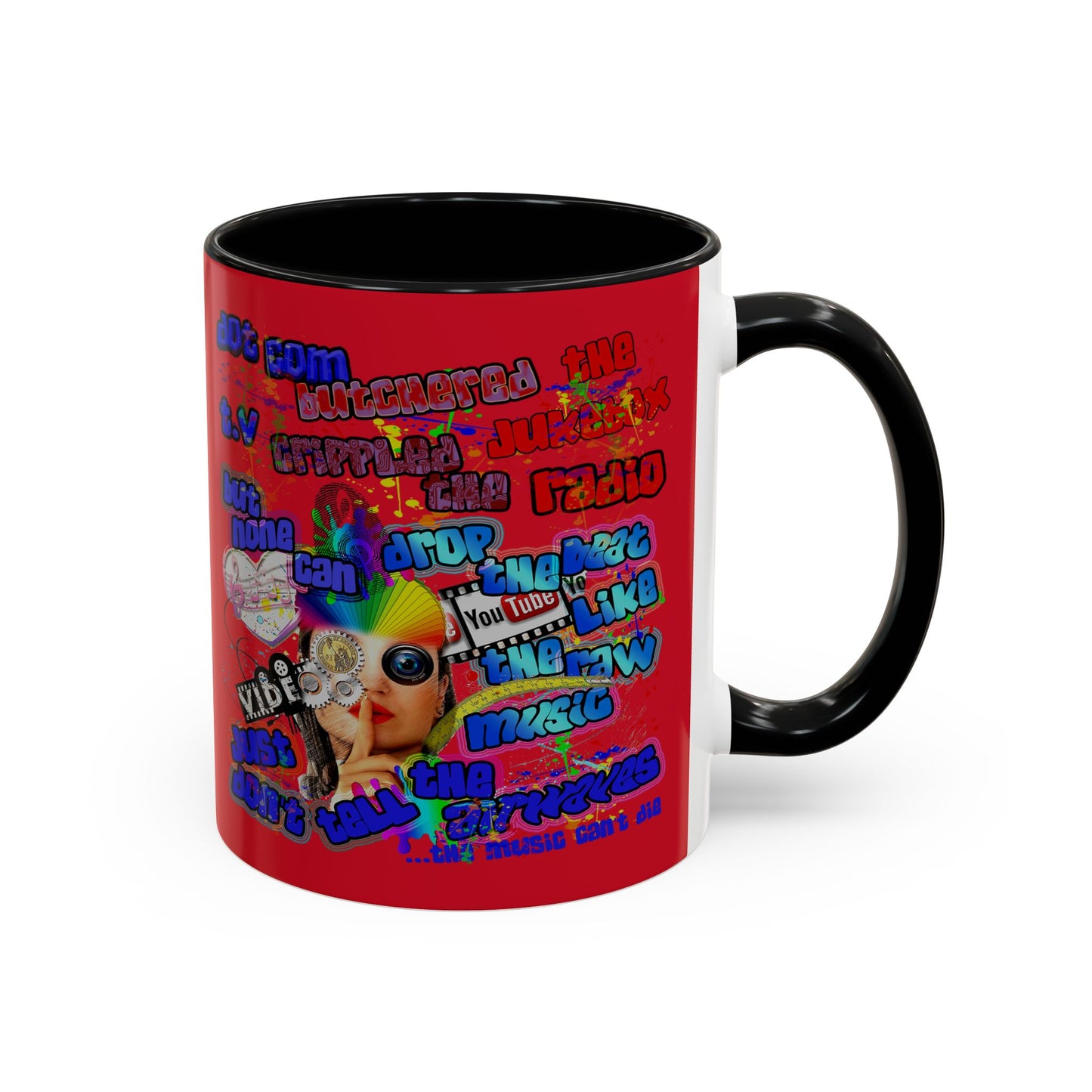 drop the beat - Accent Mug (dark red)