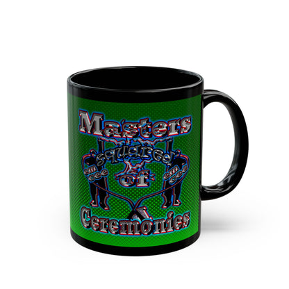 em cee squared - Black Mug (logo green)