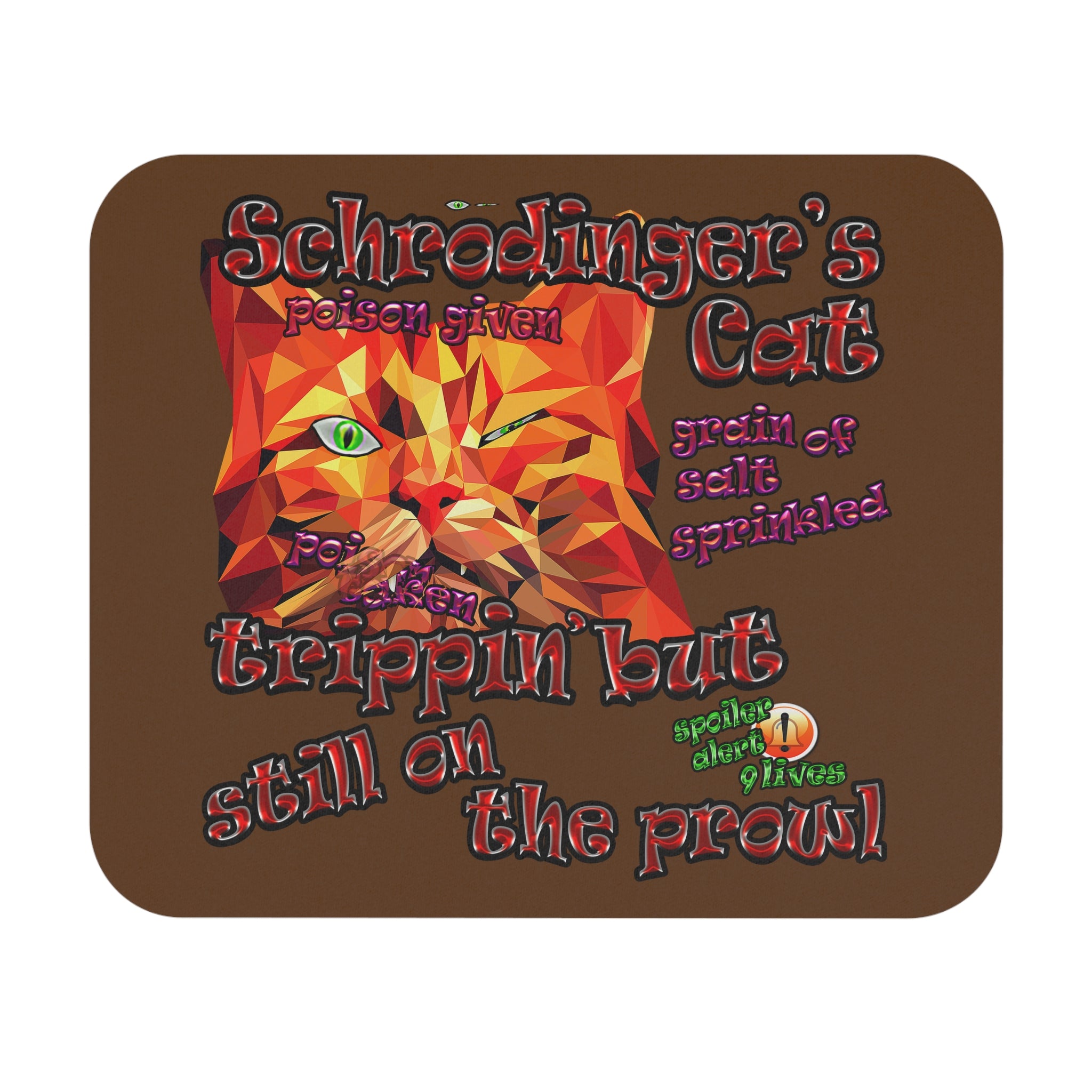 schrodinger's cat - Mouse Pad (Rectangle) (brown)