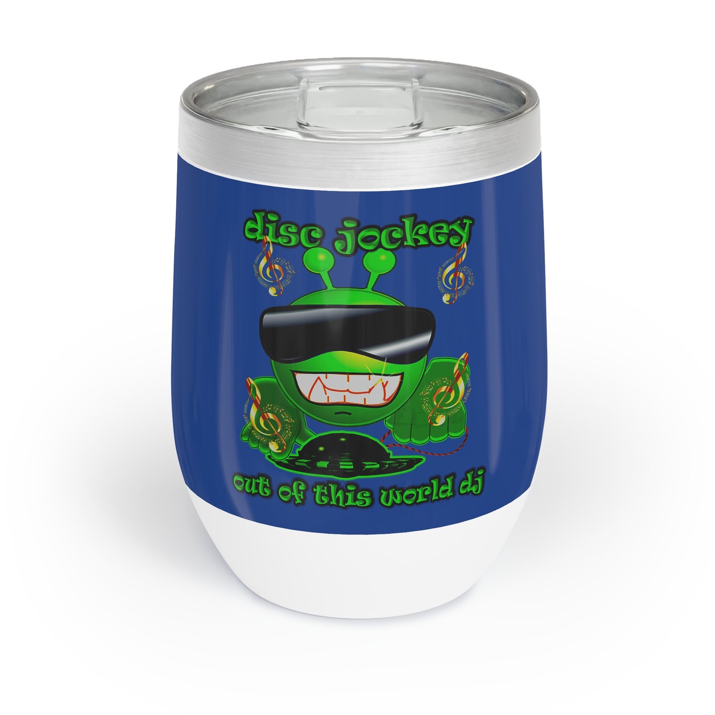 disc jockey - Chill Wine Tumbler (dark blue)