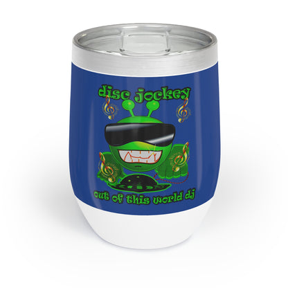 disc jockey - Chill Wine Tumbler (dark blue)
