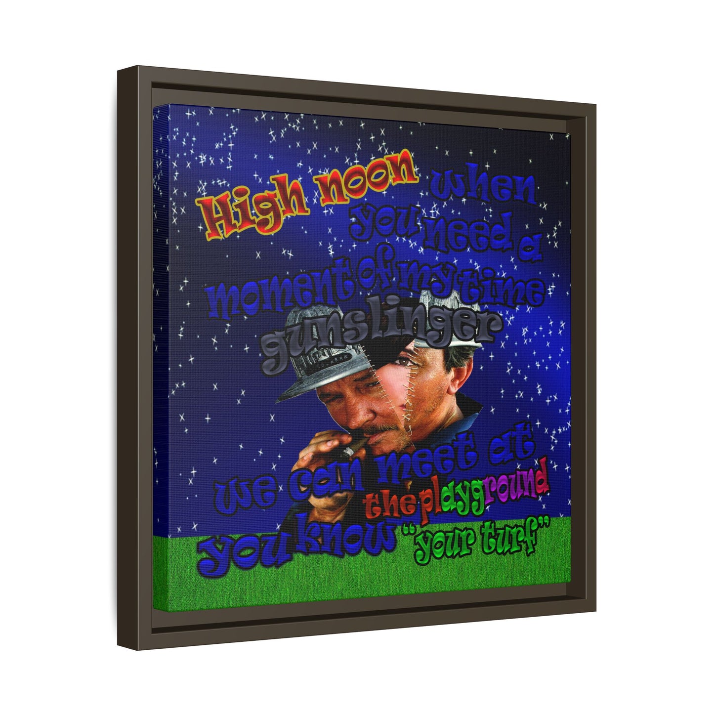 high noon - framed canvas art ('snoops' background)