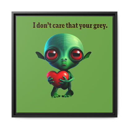 I don't care that your grey - framed canvas art (green)