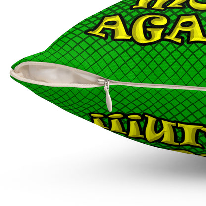 shoot the moon again - Spun Polyester Square Pillow - (logo green)
